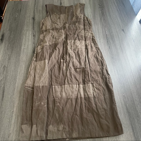 Metamorfosi Italian Green abstract Sleeveless Knee length dress SZ 42 (6) Artsy - Picture 5 of 11